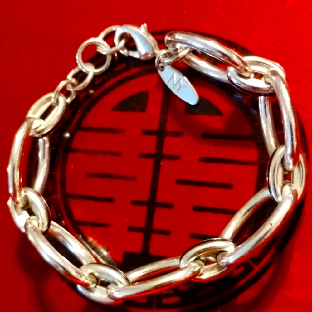 NYC larger chain sterling silver bracelet